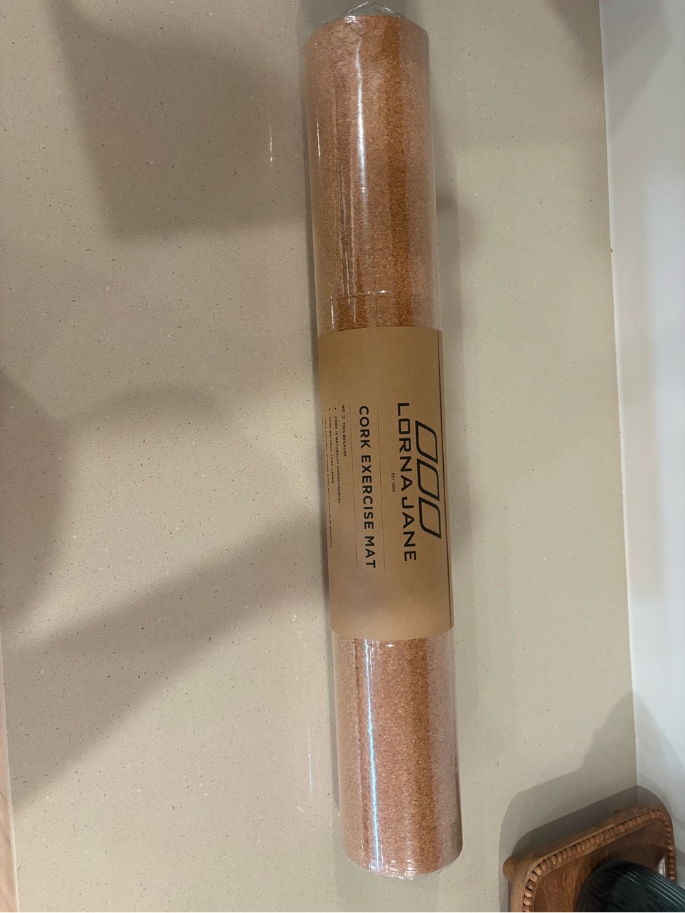 NWT Lorna Jane Cork Exercise Yoga Mat Natural Cork Pilates 4mm